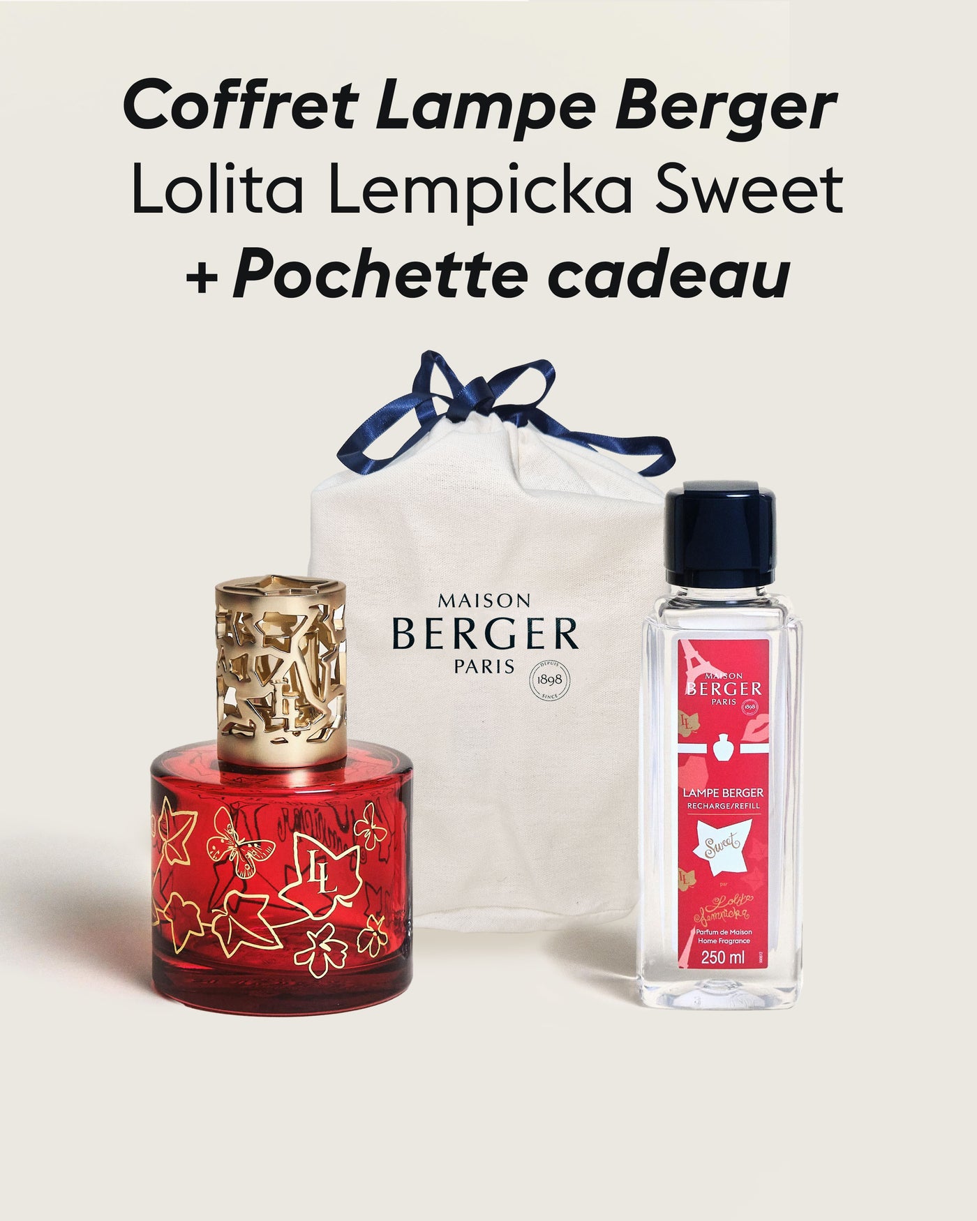 Coffret lampe Berger Pure Lolita Lempicka Sweet + Pochette Cadeau en tissu M