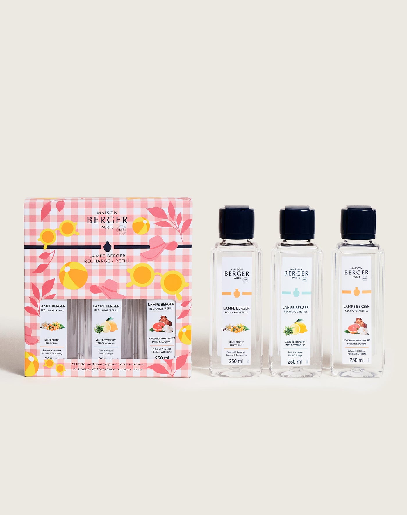 Coffret 3 recharges lampe Berger Estivale 250ml