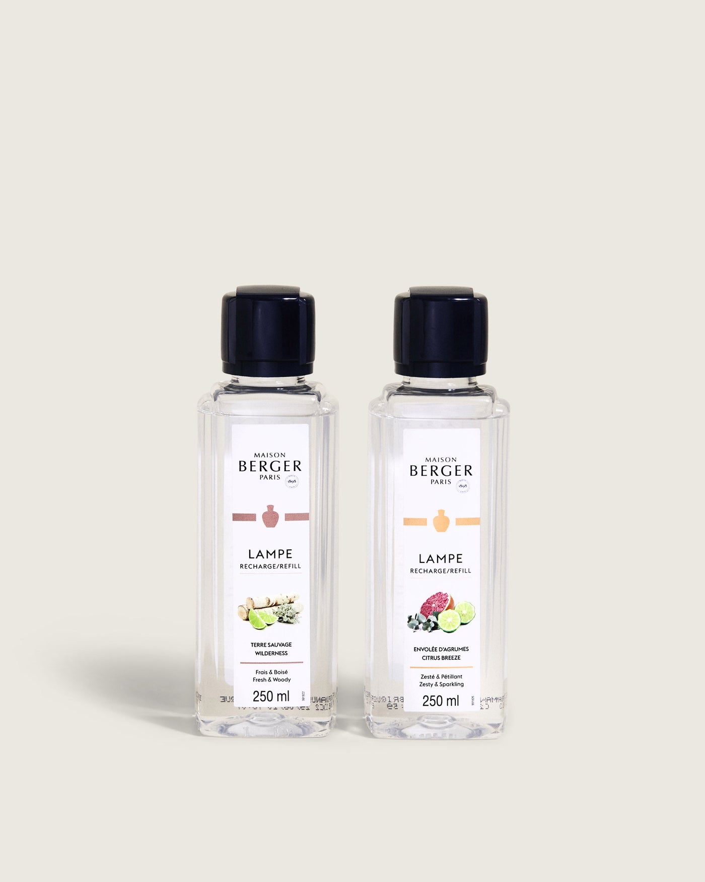 Coffret 2 recharges lampe Berger Terre Sauvage & Envolée d'Agrumes 250ml