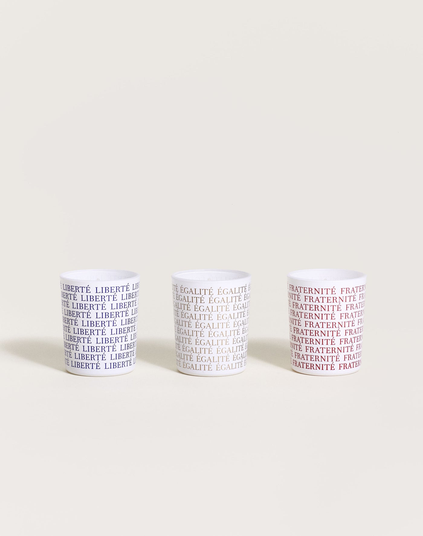 3 bougies parfumées Liberté-Égalité-Fraternité