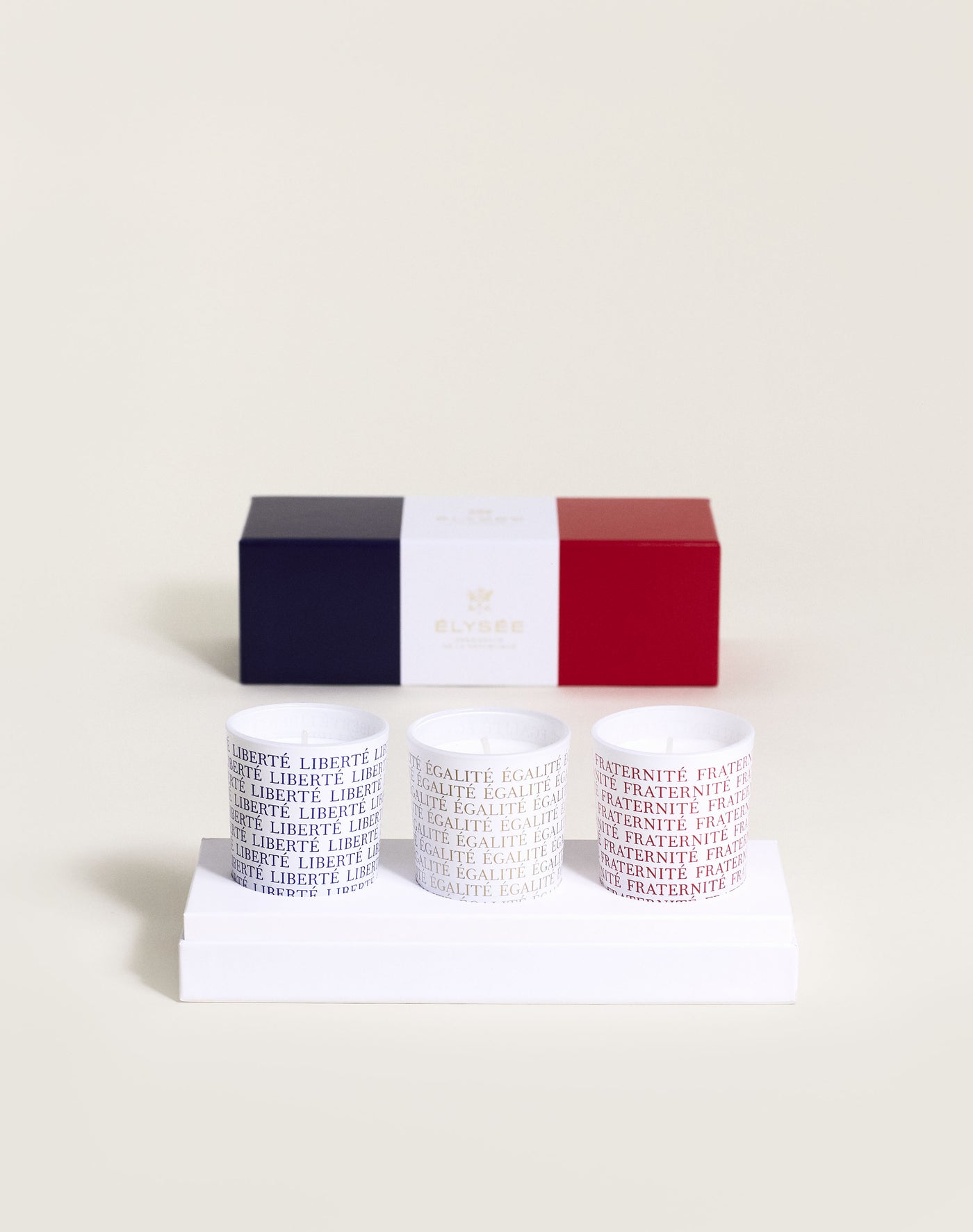 3 bougies parfumées Liberté-Égalité-Fraternité