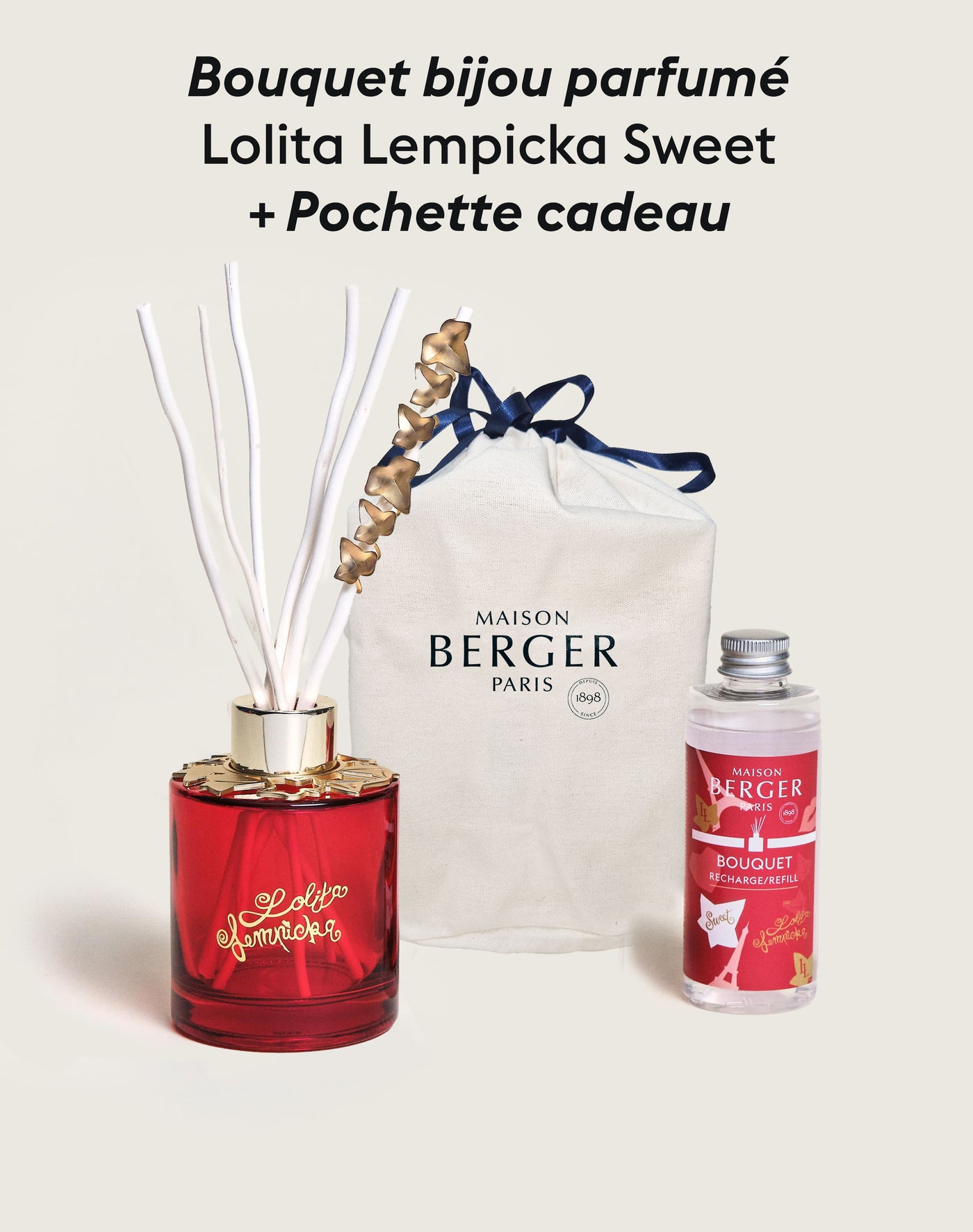 Bouquet Bijou parfumé Lolita Lempicka Sweet + Pochette Cadeau en tissu S