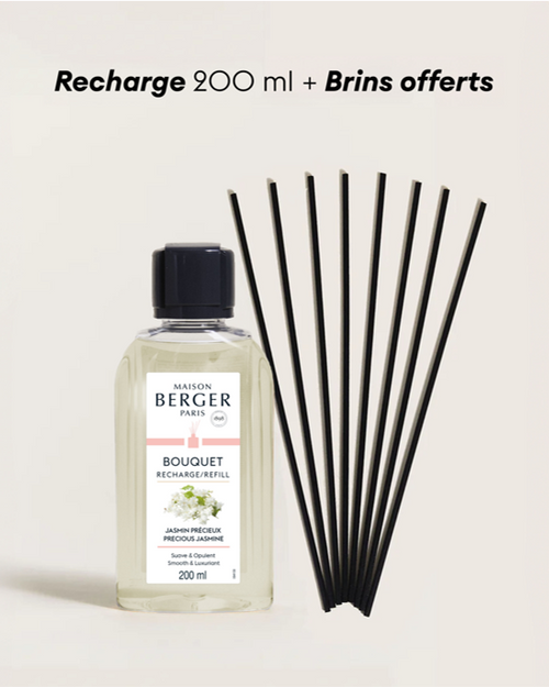 Recharge bouquet 200ml + Etui de 8 brins noirs 24cm