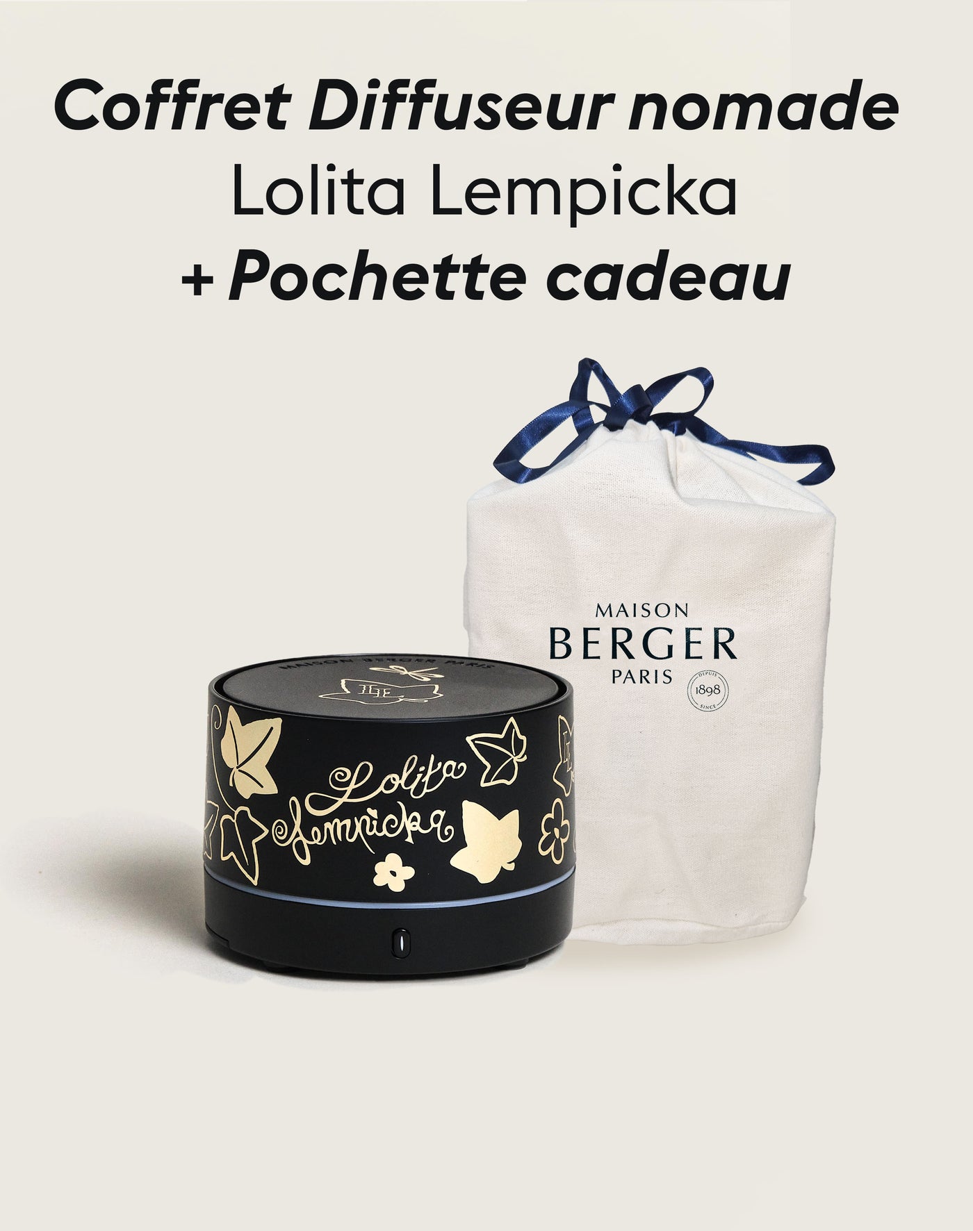 Diffuseur nomade Lolita Lempicka Black Edition + Pochette Cadeau en tissu S