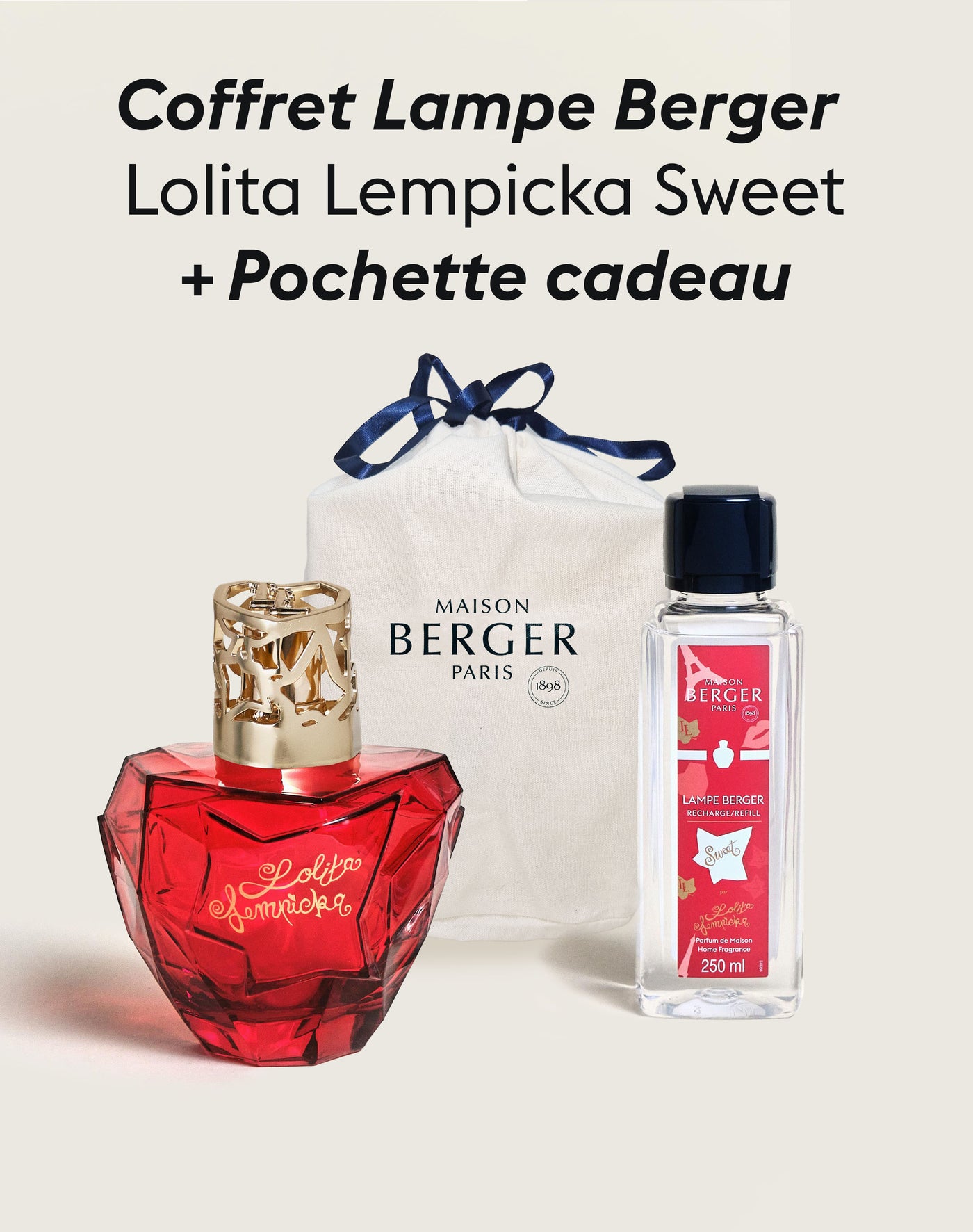 Coffret lampe Berger Lolita Lempicka Sweet + Pochette Cadeau en tissu L