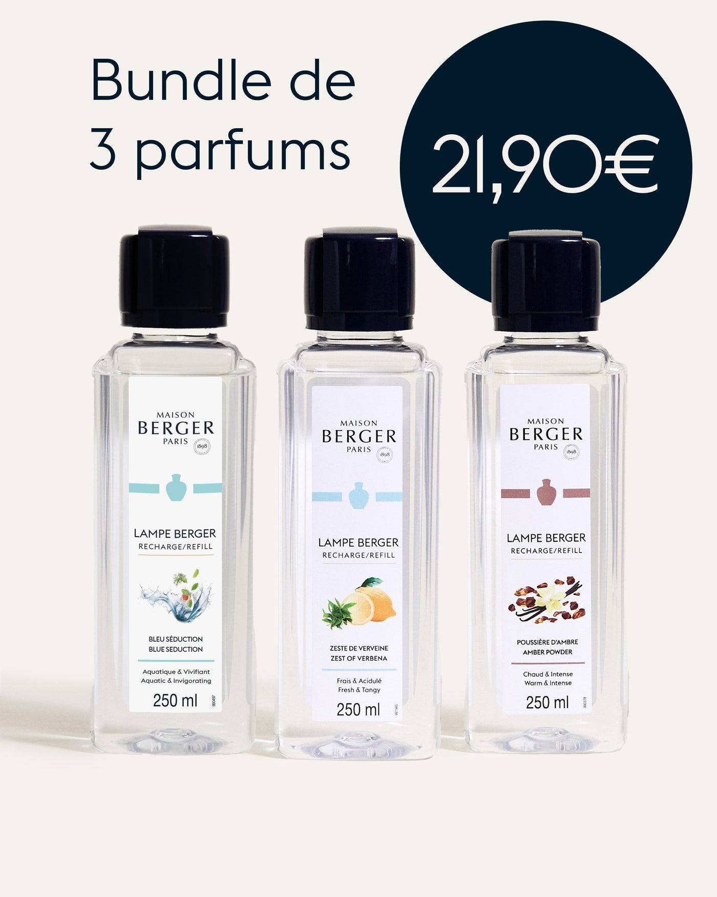 Triopack 3 recharges lampe Berger 250ml