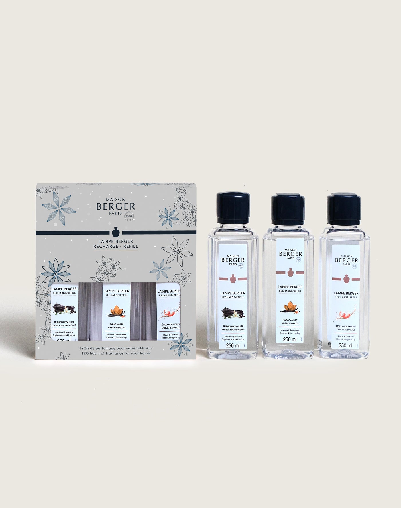 Coffret 3 recharges lampe Berger Rosalie 250ml