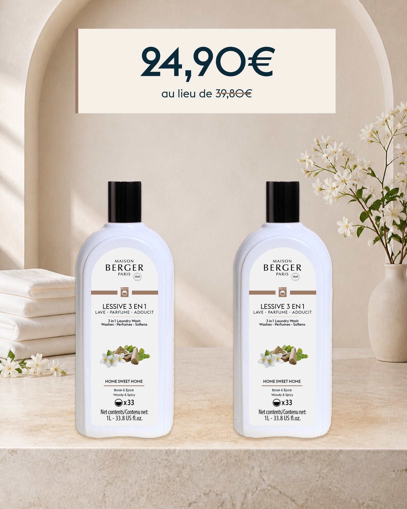 Duo lessive 3 en 1 Home Sweet Home 1 litre