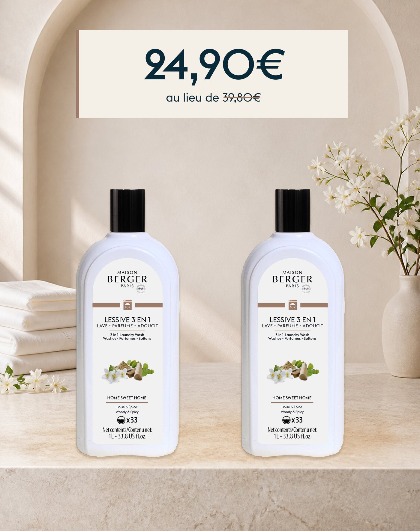 Duo lessive 3 en 1 Home Sweet Home 1 litre