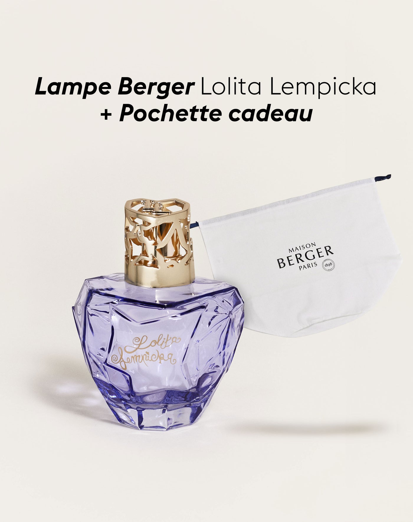 Coffret lampe Berger Lolita Lempicka Parme + Pochette Cadeau en tissu L