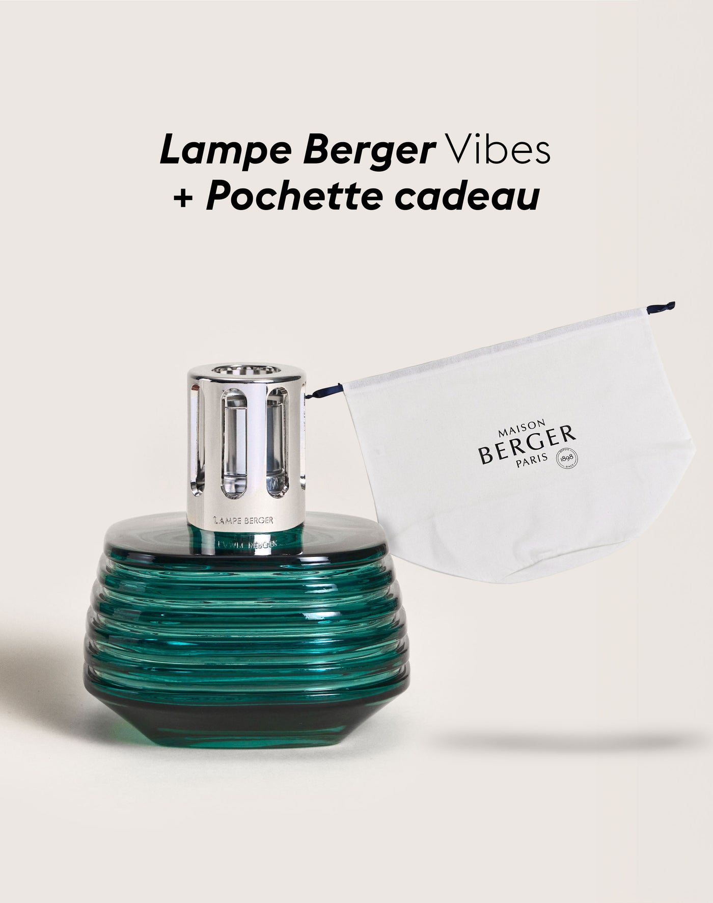 Lampe Berger Vibes Verte + Pochette Cadeau en tissu L